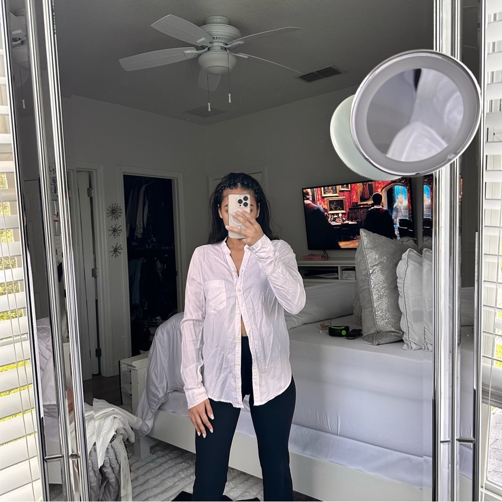 Abercrombie & Fitch White Button-Down Shirt